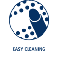 Easy Cleaning Icon in blau und weiß
